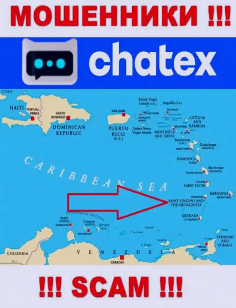 Не доверяйте интернет-жуликам Чатекс Ком, т.к. они обосновались в офшоре: Сент-Винсент и Гренадины