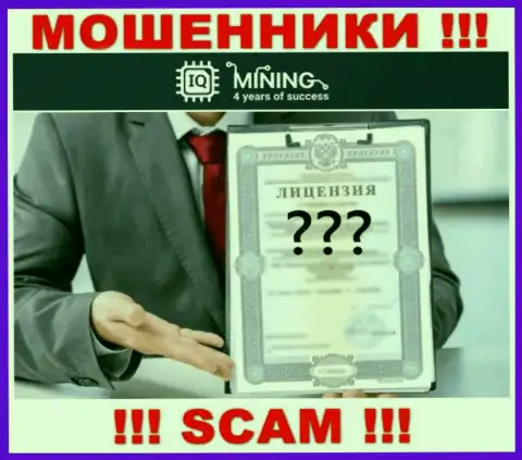 Отсутствие лицензии у компании IQ Mining, только доказывает, что это internet-мошенники