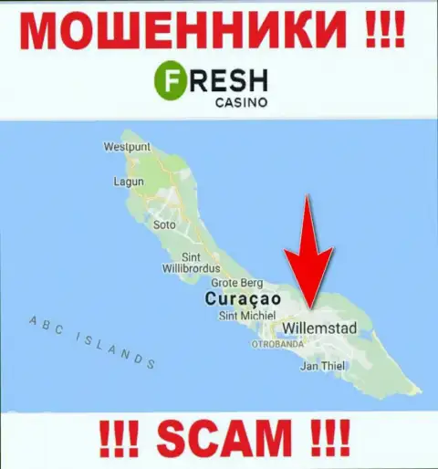 Curaçao - вот здесь, в оффшоре, отсиживаются мошенники ФрешКазино