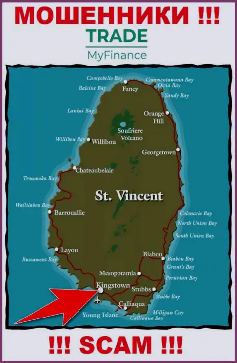 Юридическое место регистрации интернет-мошенников ТрейдМайФинанс - Kingstown, Saint Vincent and the Grenadines