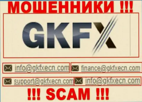 В контактной информации, на web-сайте мошенников GKFX Internet Yatirimlari Limited Sirketi, показана эта электронная почта