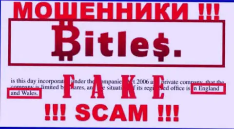 Не надо доверять интернет-мошенникам из конторы Bitles - они предоставляют липовую инфу о юрисдикции