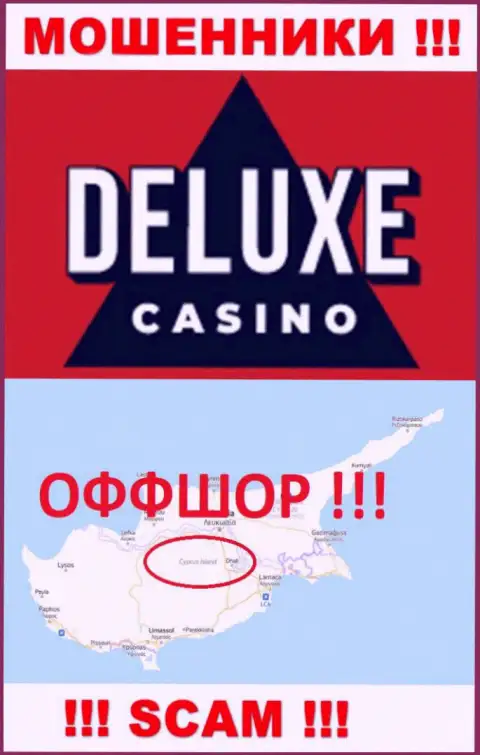 Deluxe Casino - это жульническая компания, зарегистрированная в оффшорной зоне на территории Cyprus