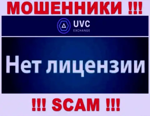 У мошенников UVC Exchange на информационном ресурсе не показан номер лицензии на осуществление деятельности организации !!! Будьте крайне бдительны