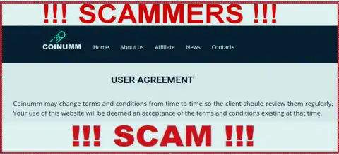 Coinumm Crooks can remake their agreement at any time