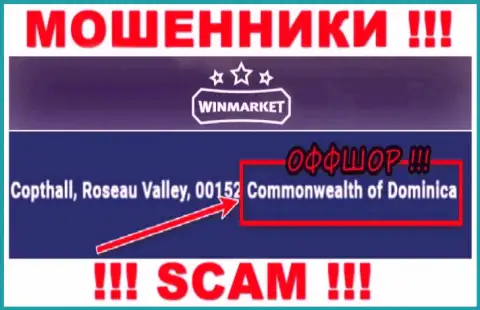 На информационном ресурсе Win Market говорится, что они находятся в оффшоре на территории Доминика
