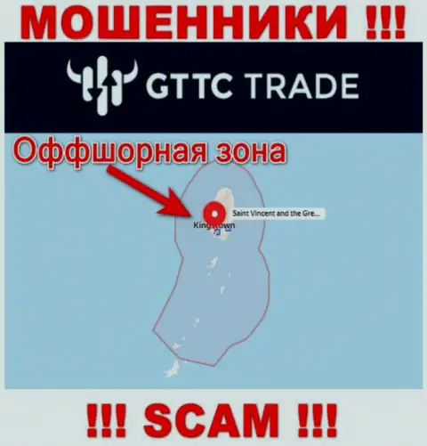 МОШЕННИКИ GTTC Trade имеют регистрацию очень далеко, а именно на территории - Saint Vincent and the Grenadines
