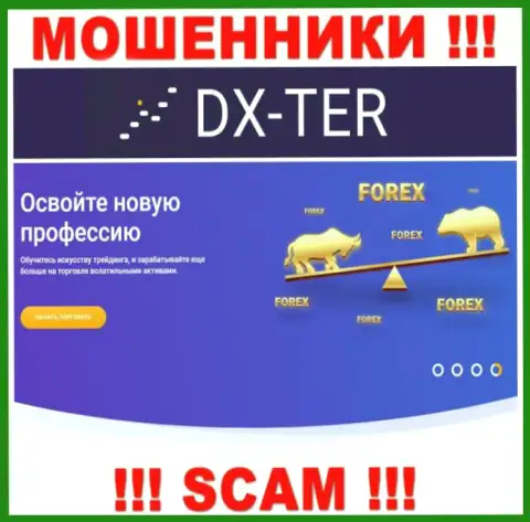 С конторой DX Ter работать крайне опасно, их вид деятельности Форекс - это замануха