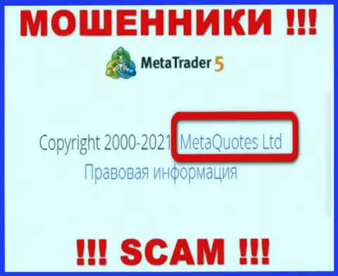 MetaQuotes Ltd - компания, которая владеет мошенниками MetaTrader 5