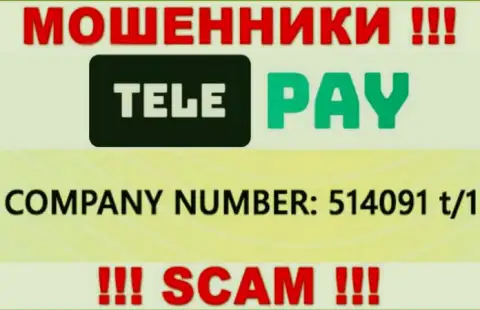 Рег. номер TelePay, который представлен мошенниками у них на онлайн-ресурсе: 514091 t/1