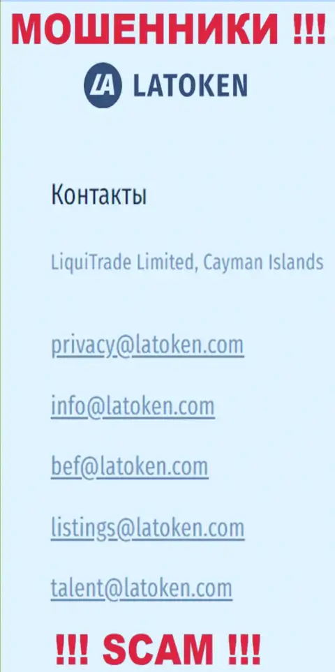 Электронная почта кидал Latoken, которая найдена у них на сайте, не надо общаться, все равно обманут