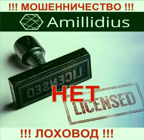 Лицензию Amillidius Com не получали, потому что кидалам она совсем не нужна, БУДЬТЕ КРАЙНЕ ВНИМАТЕЛЬНЫ !!!