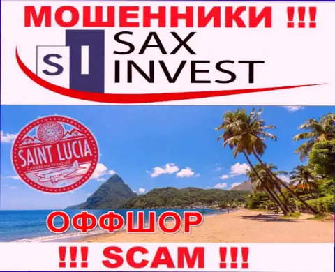 Т.к. Sax Invest имеют регистрацию на территории Saint Lucia, отжатые вклады от них не забрать