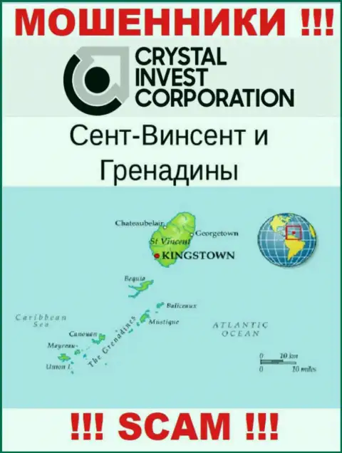 St. Vincent and the Grenadines - это официальное место регистрации компании Crystal Invest Corporation
