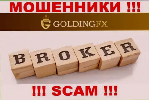 Broker - это именно то, чем занимаются internet-мошенники Golding FX