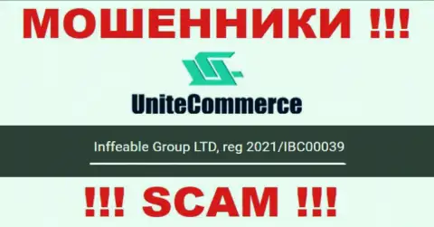 Inffeable Group LTD internet-обманщиков Юнит Коммерс зарегистрировано под этим рег. номером: 2021/IBC00039