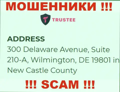 Компания ТрастиКошелек находится в оффшорной зоне по адресу: 300 Delaware Avenue, Suite 210-A, Wilmington, DE 19801 in New Castle County, USA - явно мошенники !!!