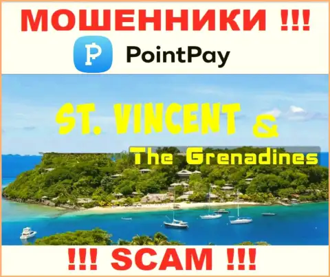 PointPay указали на сайте свое место регистрации - на территории Kingstown, St. Vincent and the Grenadines