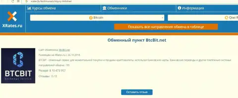 Статья об online обменке БТЦБит Нет на интернет-ресурсе хрейтес ру